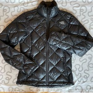 North Face black down jacket 600 full size XS extra small quilted